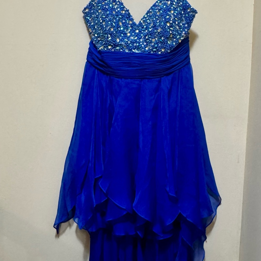 Dave & Johnny Royal Blue Satin Dress